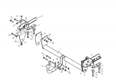 Фаркоп для SUBARU FORESTER (SH) 2008-2013-...