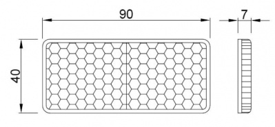 Светоотрaжатель 90X40 БЕЛЫЙ DOB-35B